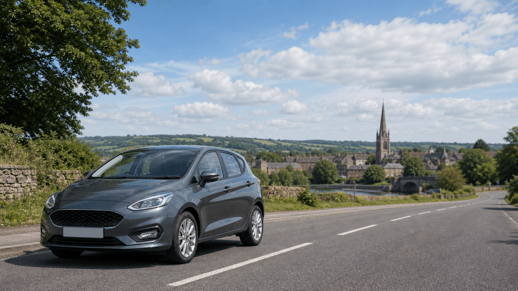 Compact hire car ready for practical travel around Ledbury