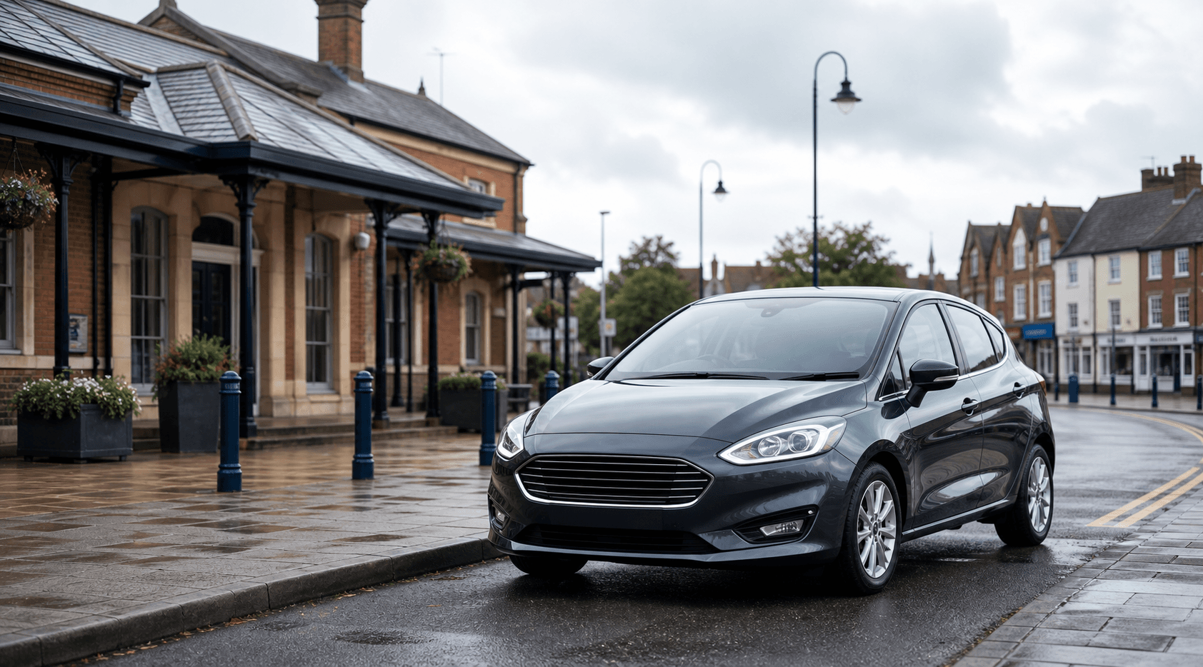 Compact hire car ready for practical travel around Ledbury